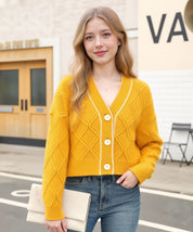 DANNA-Chucky Cable Cardigan with Contrast-Mango-F