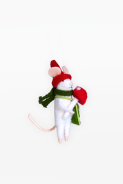 CHAPTEr.R FELT CHRISTMAS ORNAMENT- MOUSE W/ MUSHROOM
