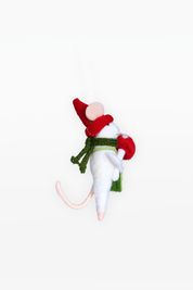 CHAPTEr.R FELT CHRISTMAS ORNAMENT- MOUSE W/ MUSHROOM