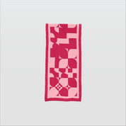 NDORA-Luxe Geo Pattern Scarf-Pink-F