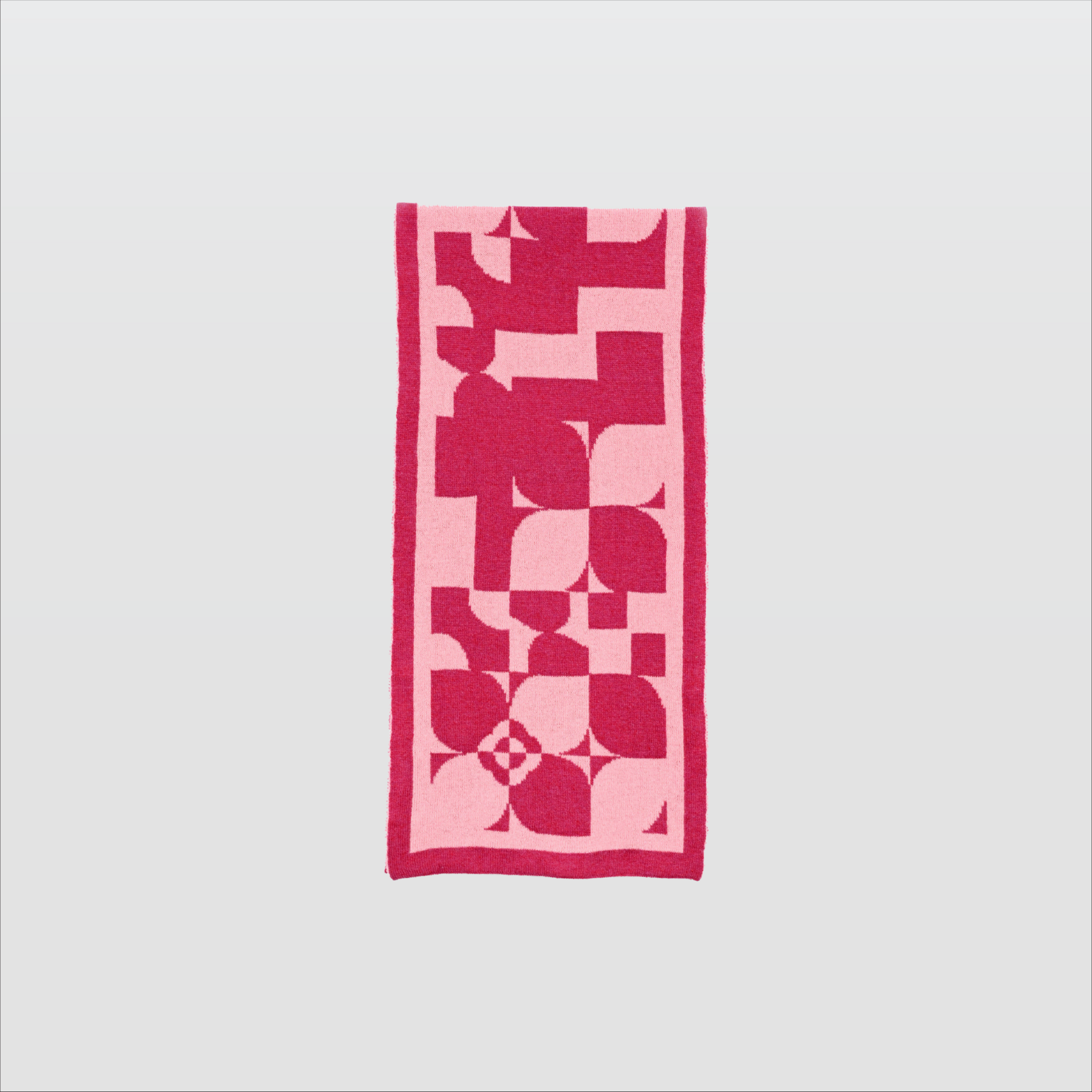 NDORA-Luxe Geo Pattern Scarf-Pink-F