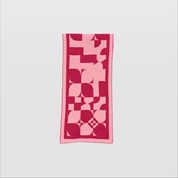 NDORA-Luxe Geo Pattern Scarf-Pink-F