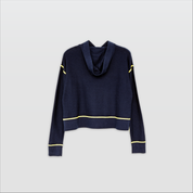 DANIA- CROP FANCY HOODY WITH CONTRAST-NAVY-F