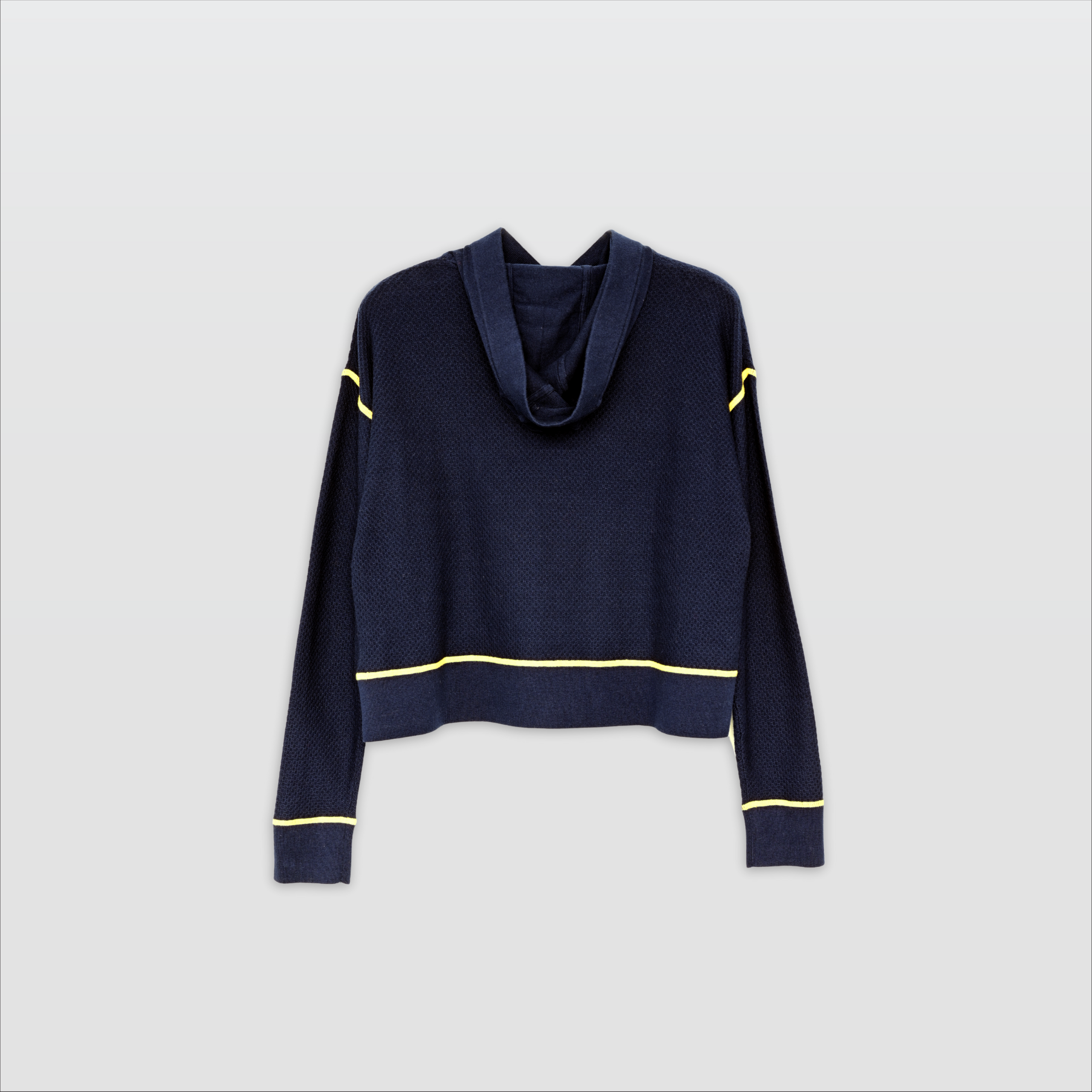 DANIA- CROP FANCY HOODY WITH CONTRAST-NAVY-F