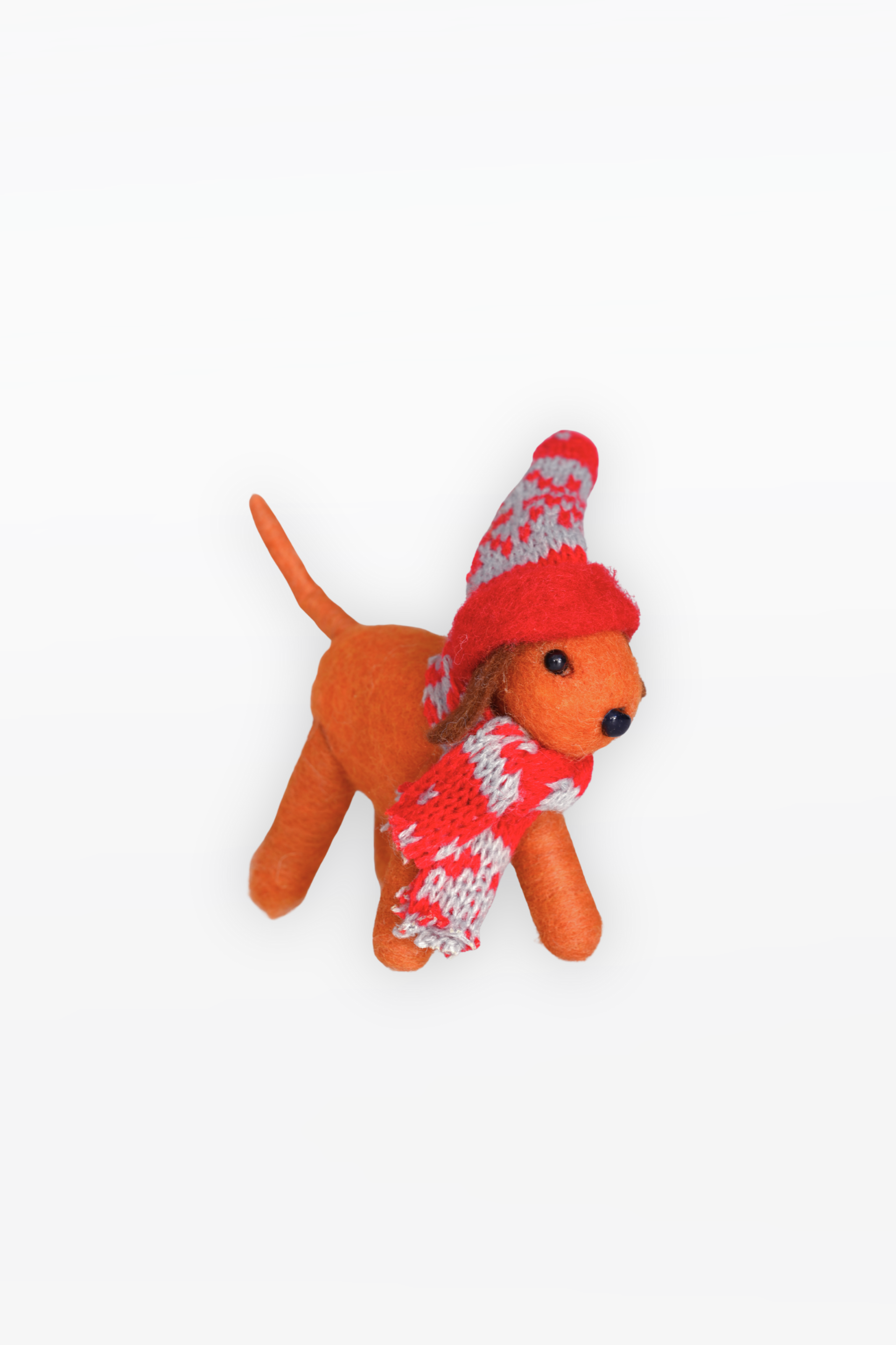 CHAPTEr.R FELT CHRISTMAS ORNAMENT-BROWN PUPPY