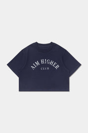 Aim Higher Club Basic Crop Top/Navy