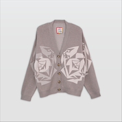 Bettie Knit Cardigan - Beige/White