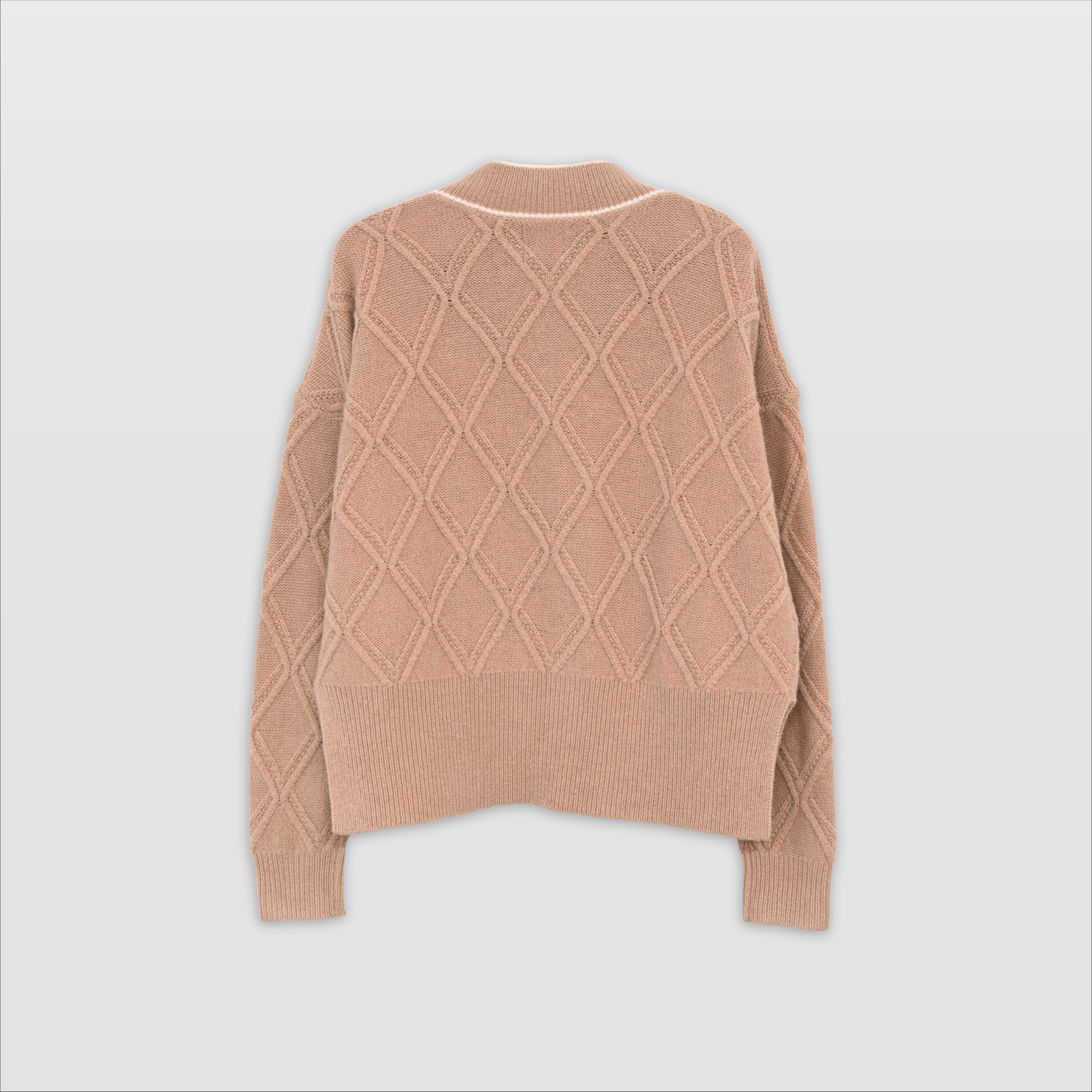 DANNA–Chucky Cable Cardigan with Contrast-Desert-F