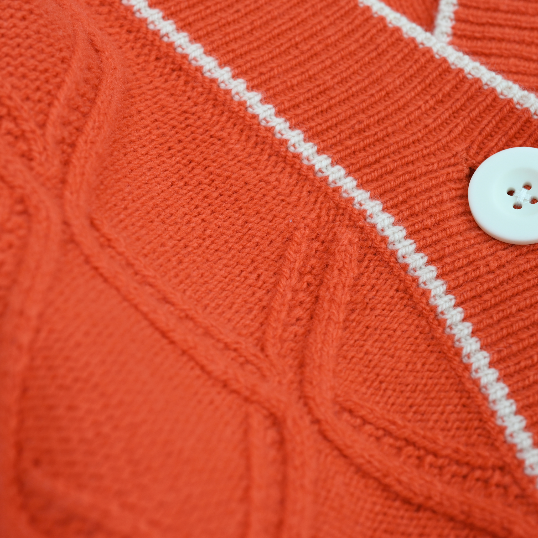 DANNA-Chucky Cable Cardigan with Contrast-Brick-F