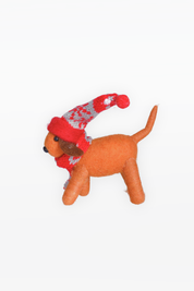 CHAPTEr.R FELT CHRISTMAS ORNAMENT-BROWN PUPPY