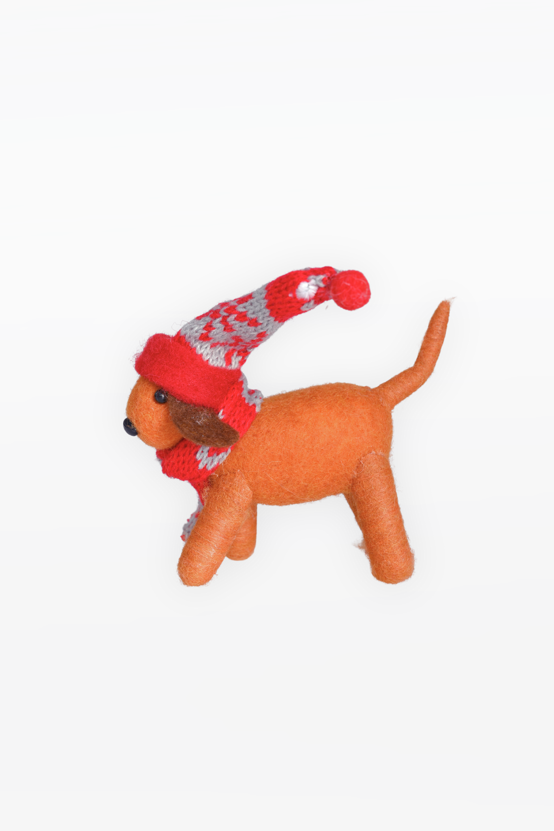 CHAPTEr.R FELT CHRISTMAS ORNAMENT-BROWN PUPPY