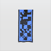 NDORA-Luxe Geo Pattern Scarf-Navy-F