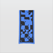 NDORA-Luxe Geo Pattern Scarf-Navy-F