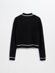 CAEL-Cashmere Button Cardigan-Black