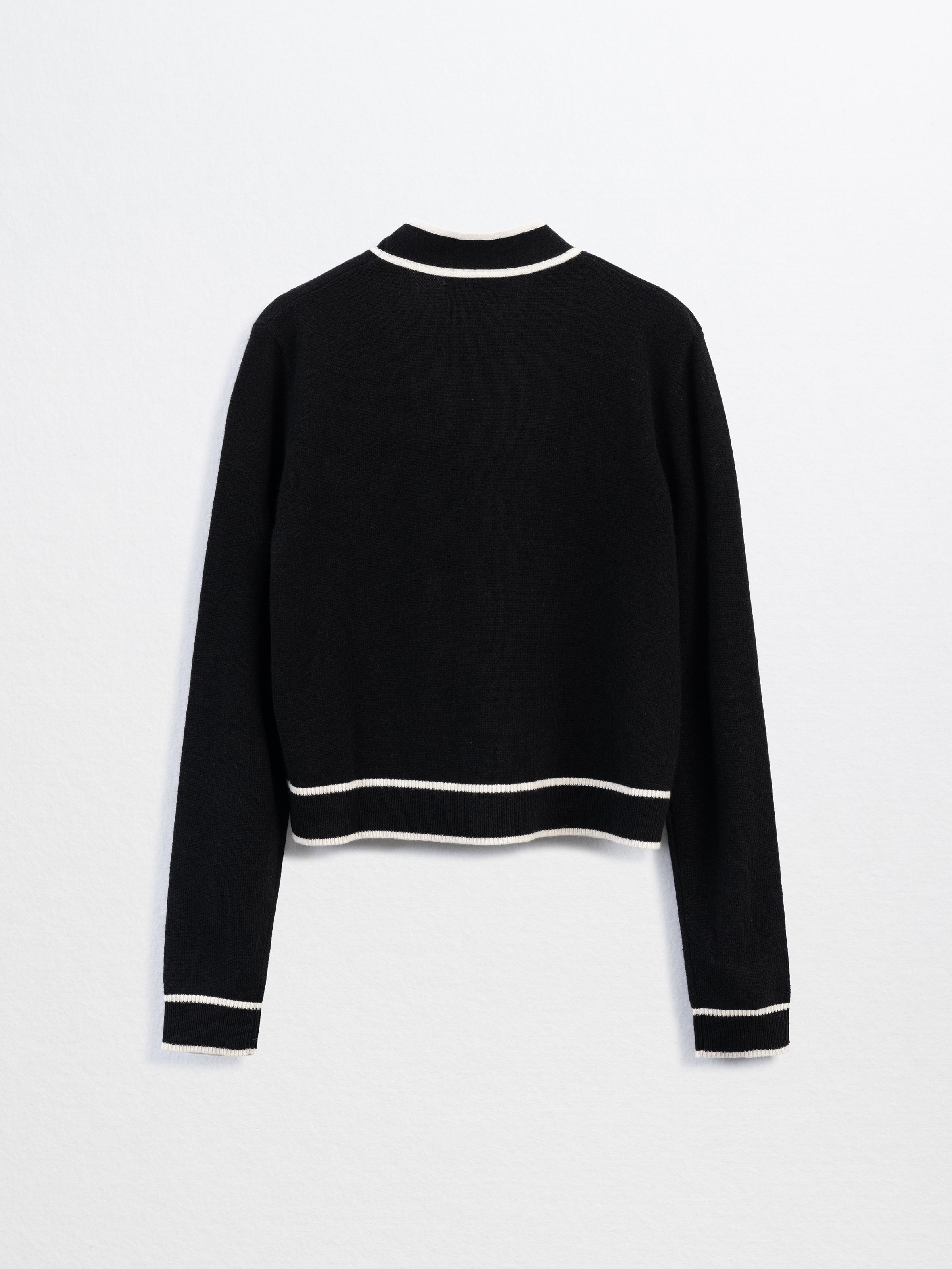 CAEL-Cashmere Button Cardigan-Black