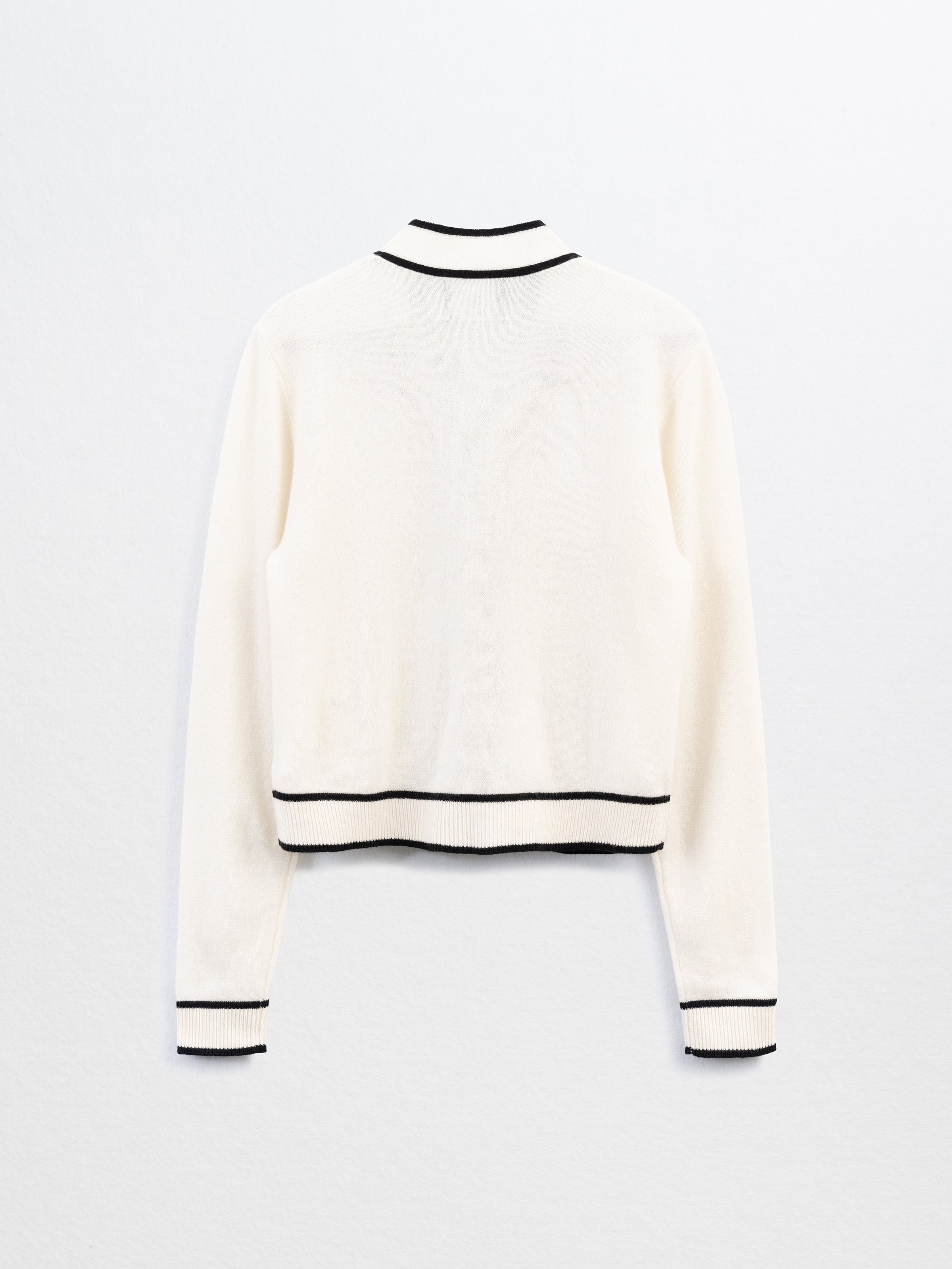 CAEL-Cashmere Button Cardigan-White