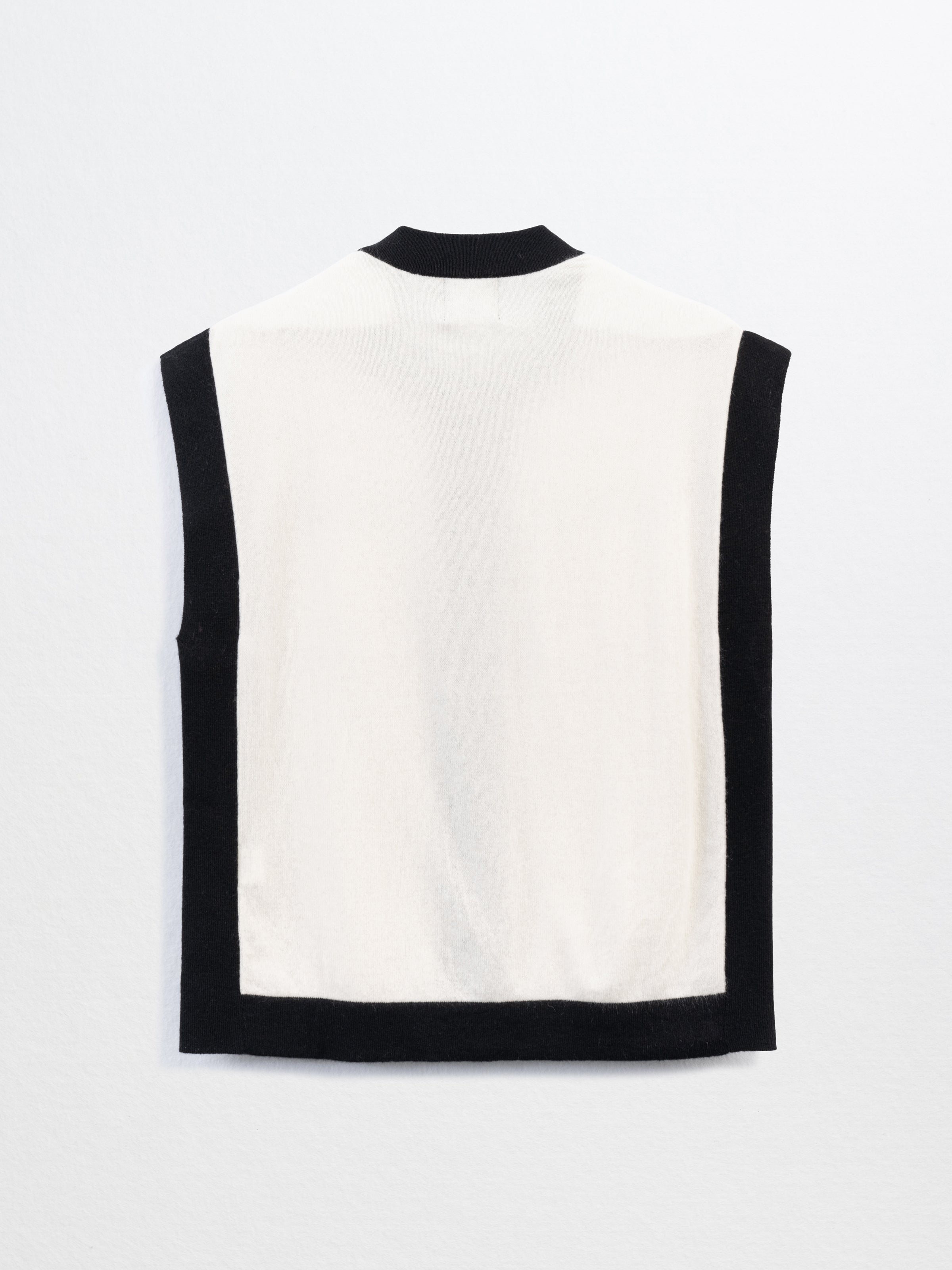 CADENCE-Cashmere TANK Cardigan-White