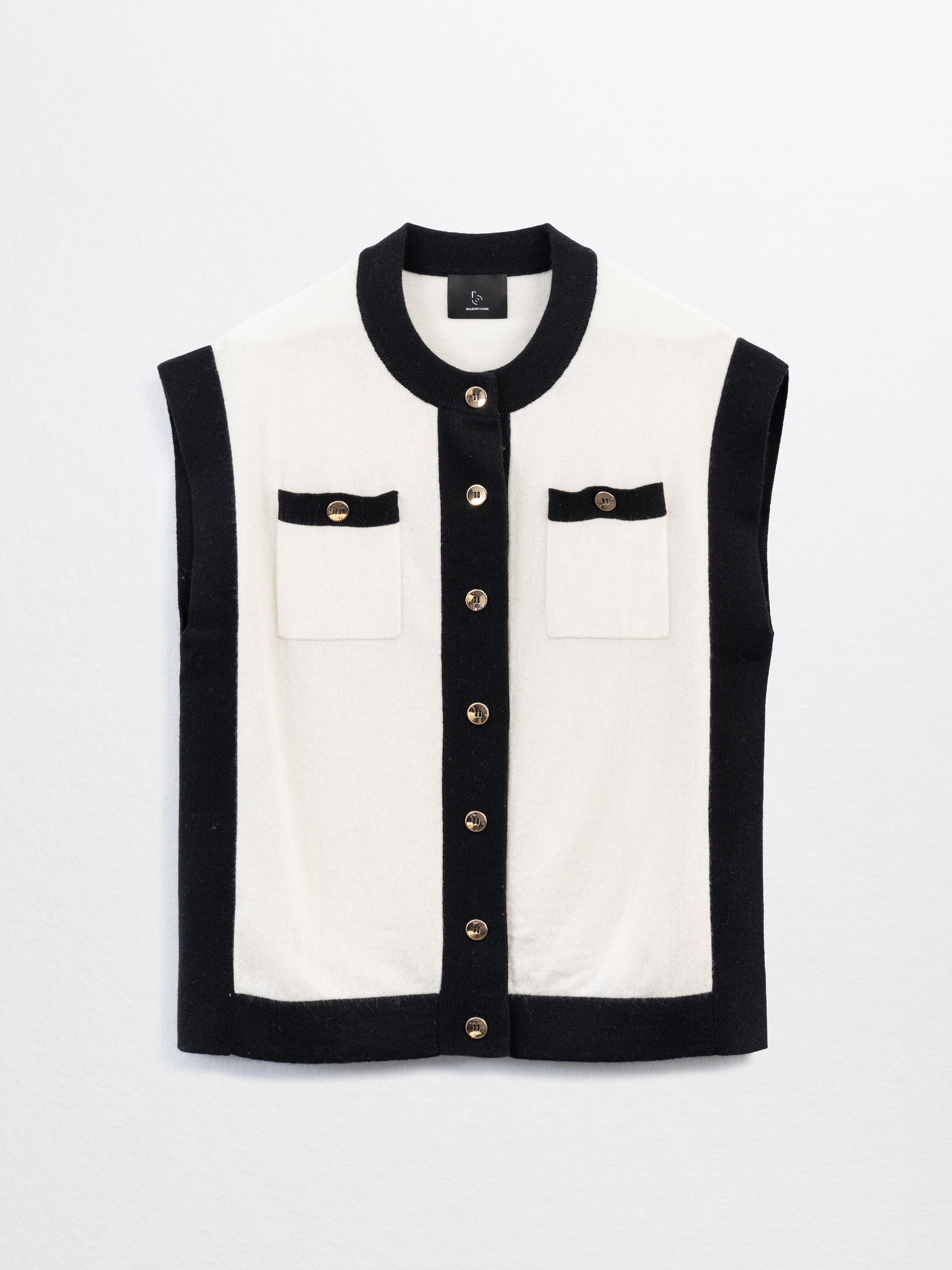 CADENCE-Cashmere TANK Cardigan-White
