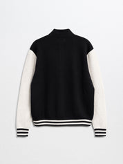 CALE-Cotton/Cashmere Bomber Jacket-Black