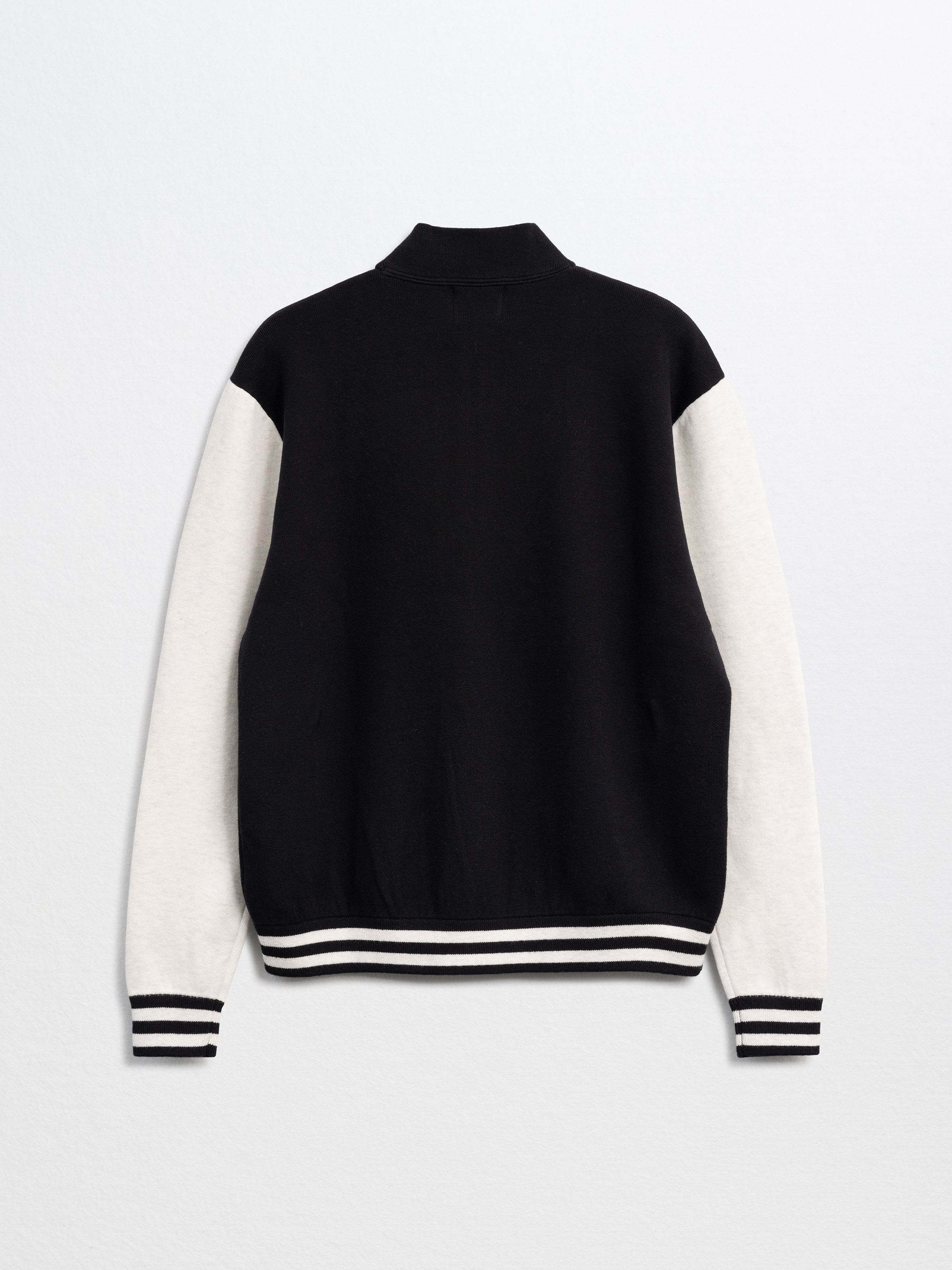 CALE-Cotton/Cashmere Bomber Jacket-Black