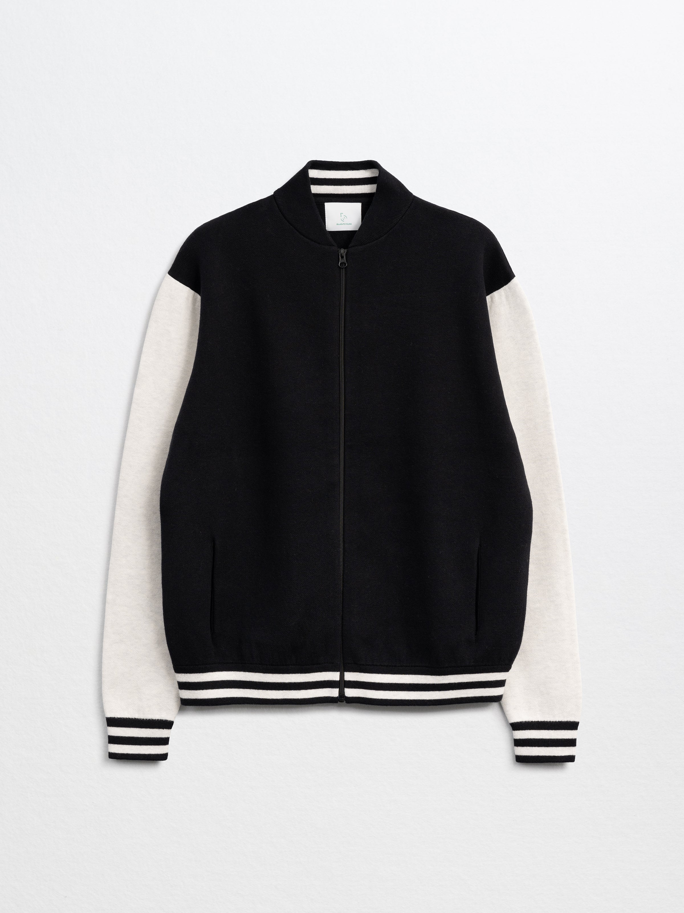 CALE-Cotton/Cashmere Bomber Jacket-Black