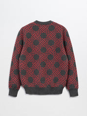 CONLON-Cashmere Dongel Jacquard Pullover-Grey