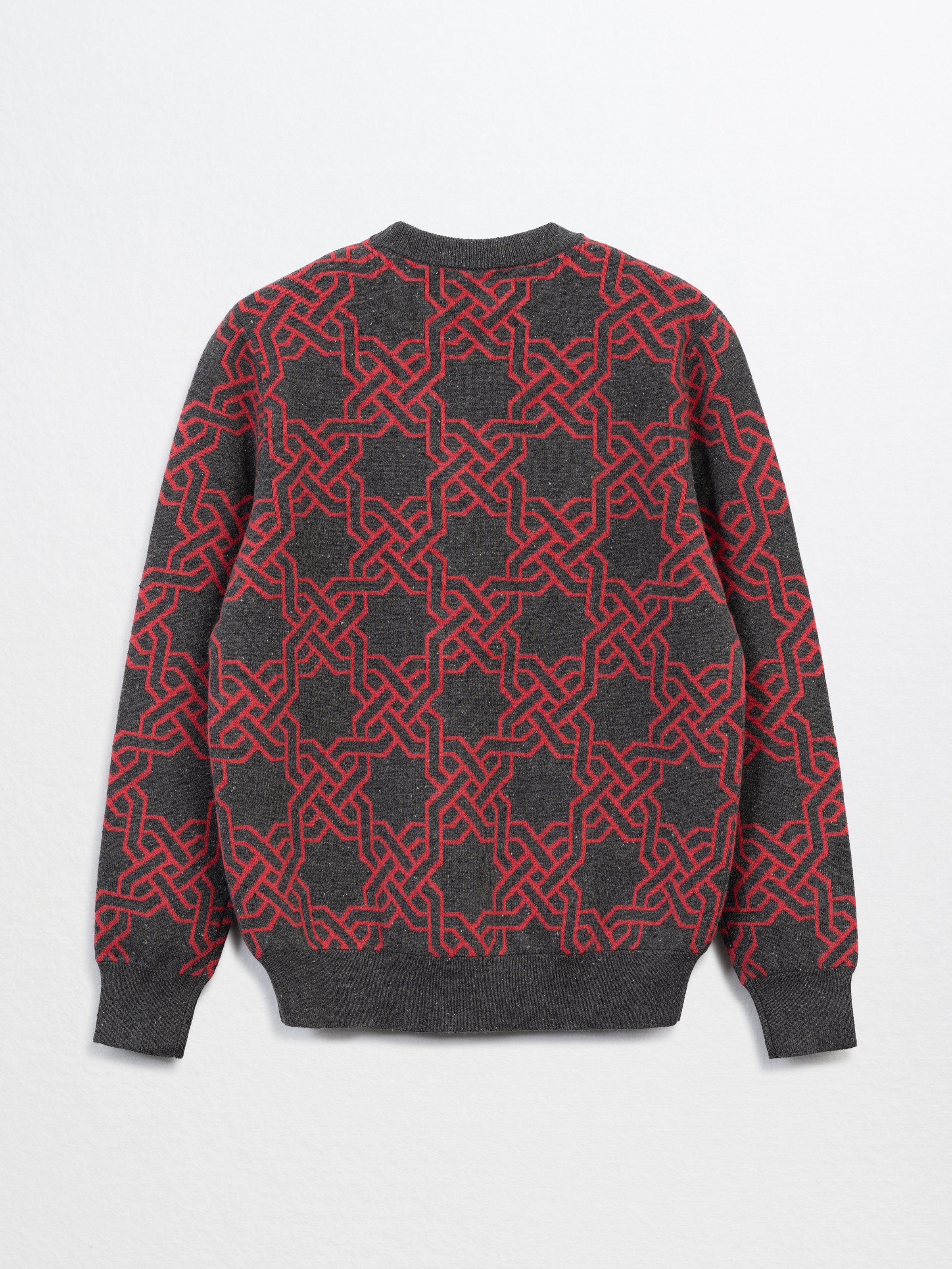 CONLON-Cashmere Dongel Jacquard Pullover-Grey