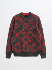 CONLON-Cashmere Dongel Jacquard Pullover-Grey
