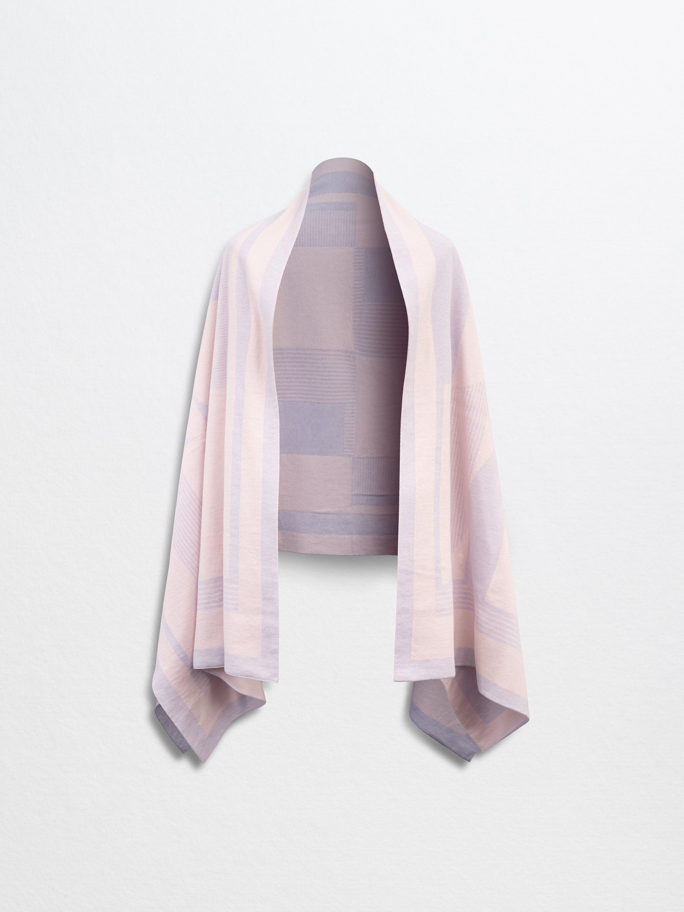 CARMINE-Geometry Shawl-Pink