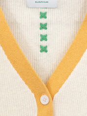 CHANE- Structured Cardigan With Kitten Emb-White