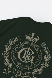 GROCERY COLLEGE EMBLEM GRAPHIC TEE/ BRITISH GREEN