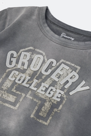 GROCERY WASHED COLLEGE BABY TEE/FADED GREY/M