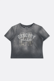 GROCERY WASHED COLLEGE BABY TEE/FADED GREY/M