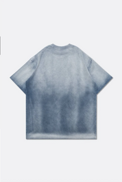 GROCERY WASHED COLLEGE PATCHWORK GRAPHIC TEE/ SUN FADED BLUE