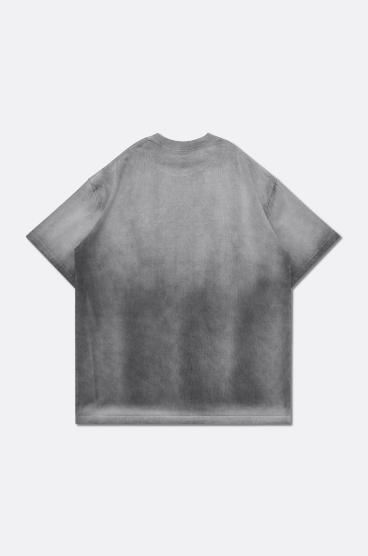 GROCERY WASHED COLLEGE PATCHWORK GRAPHIC TEE/ SUN FADED GREY