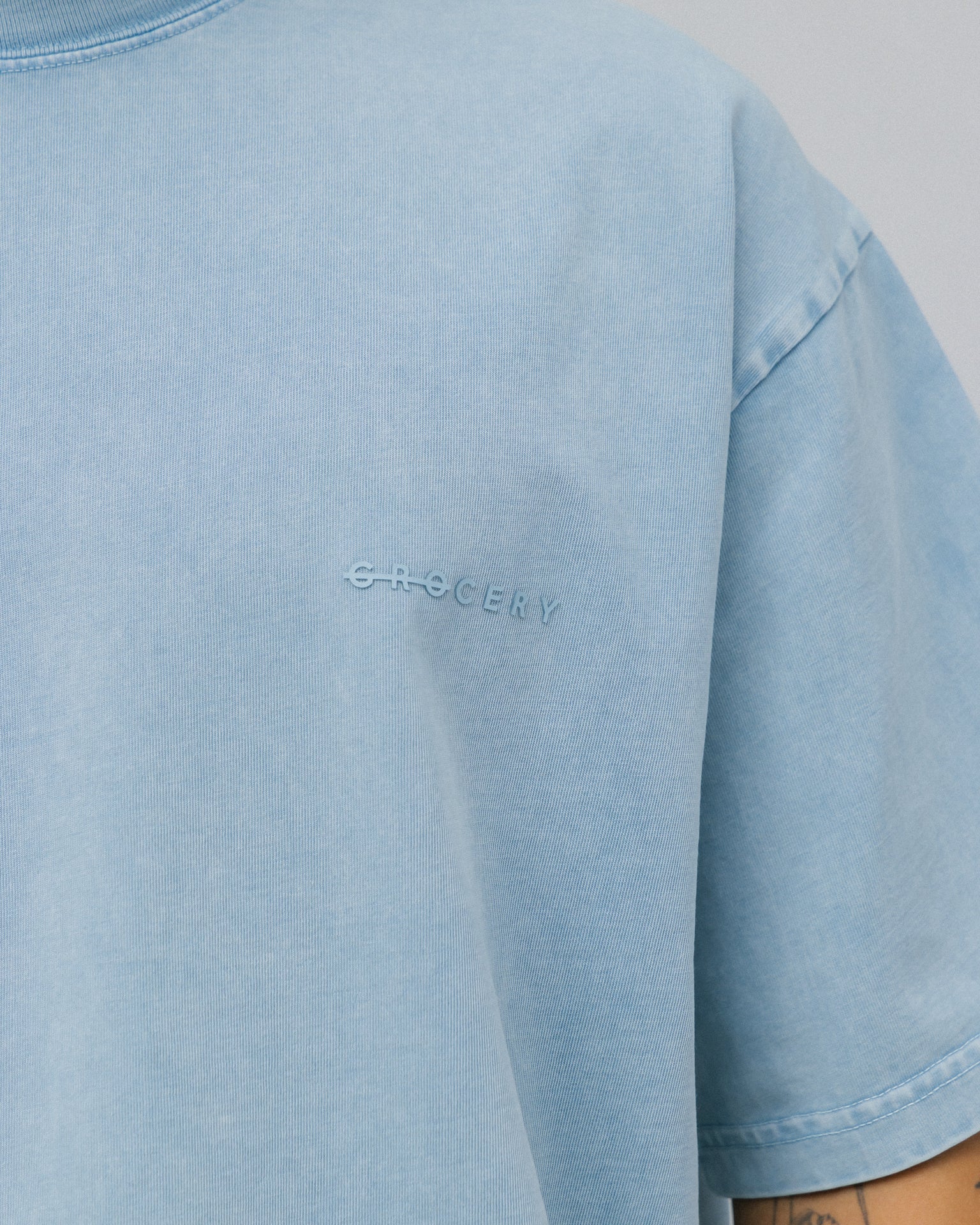 GROCERY BASIC WASHED BOXY TEE/ BABY BLUE