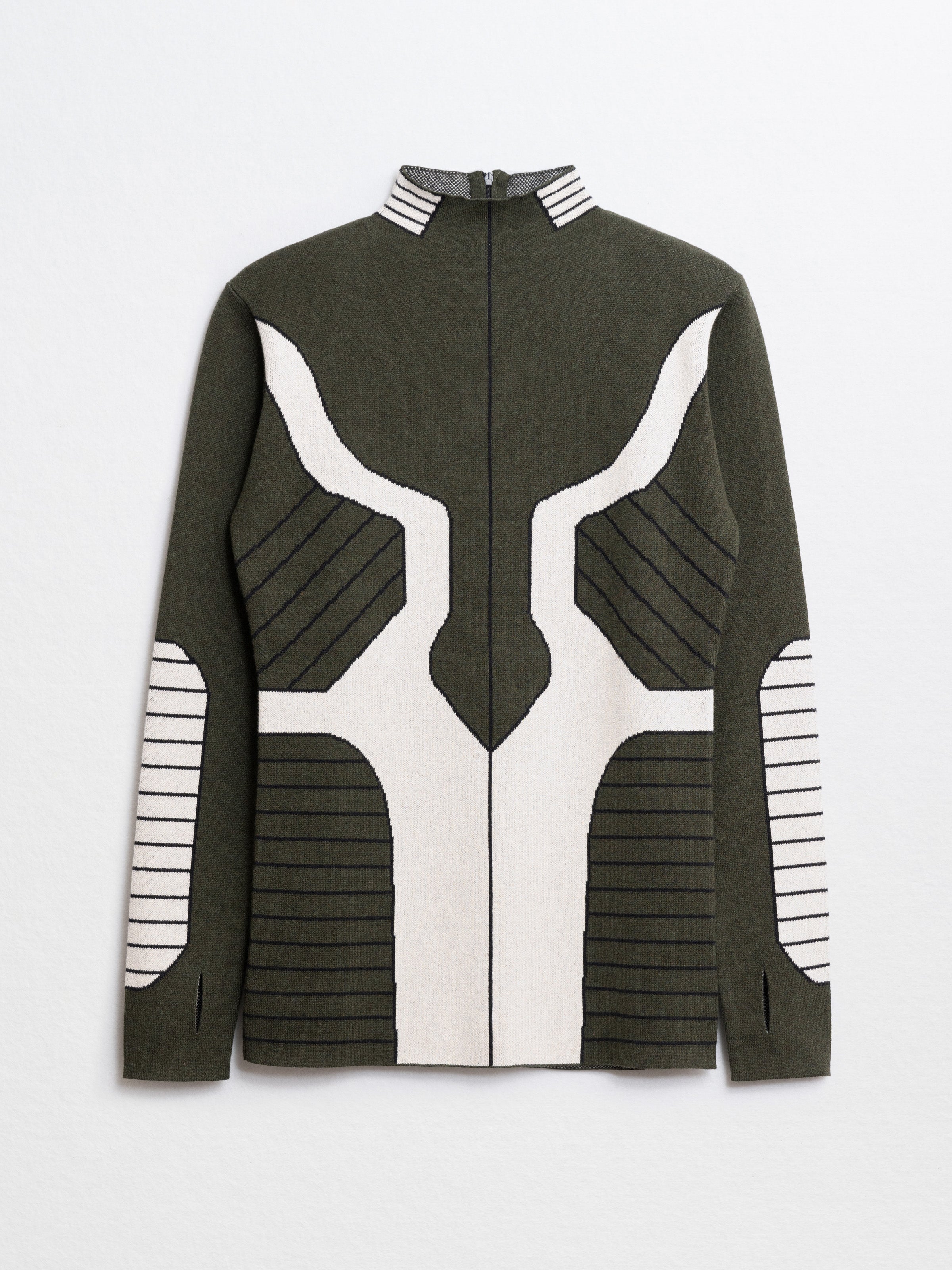 ANGUS TSUI-XenoFuturist Knit Sweater-Green