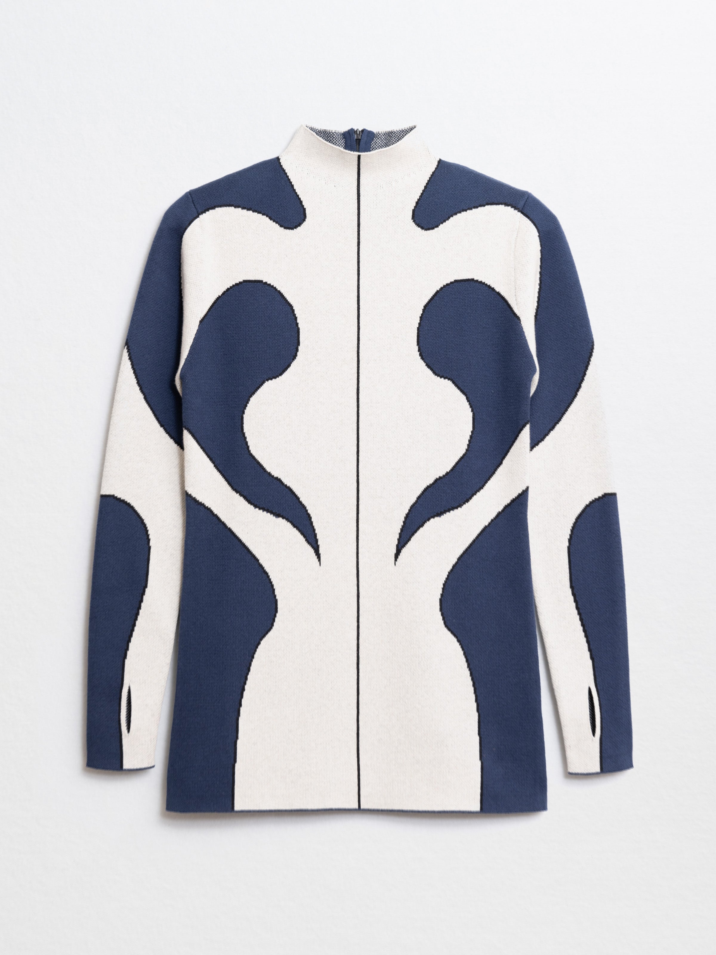 ANGUS TSUI-XenoFuturist Knit Sweater-Navy