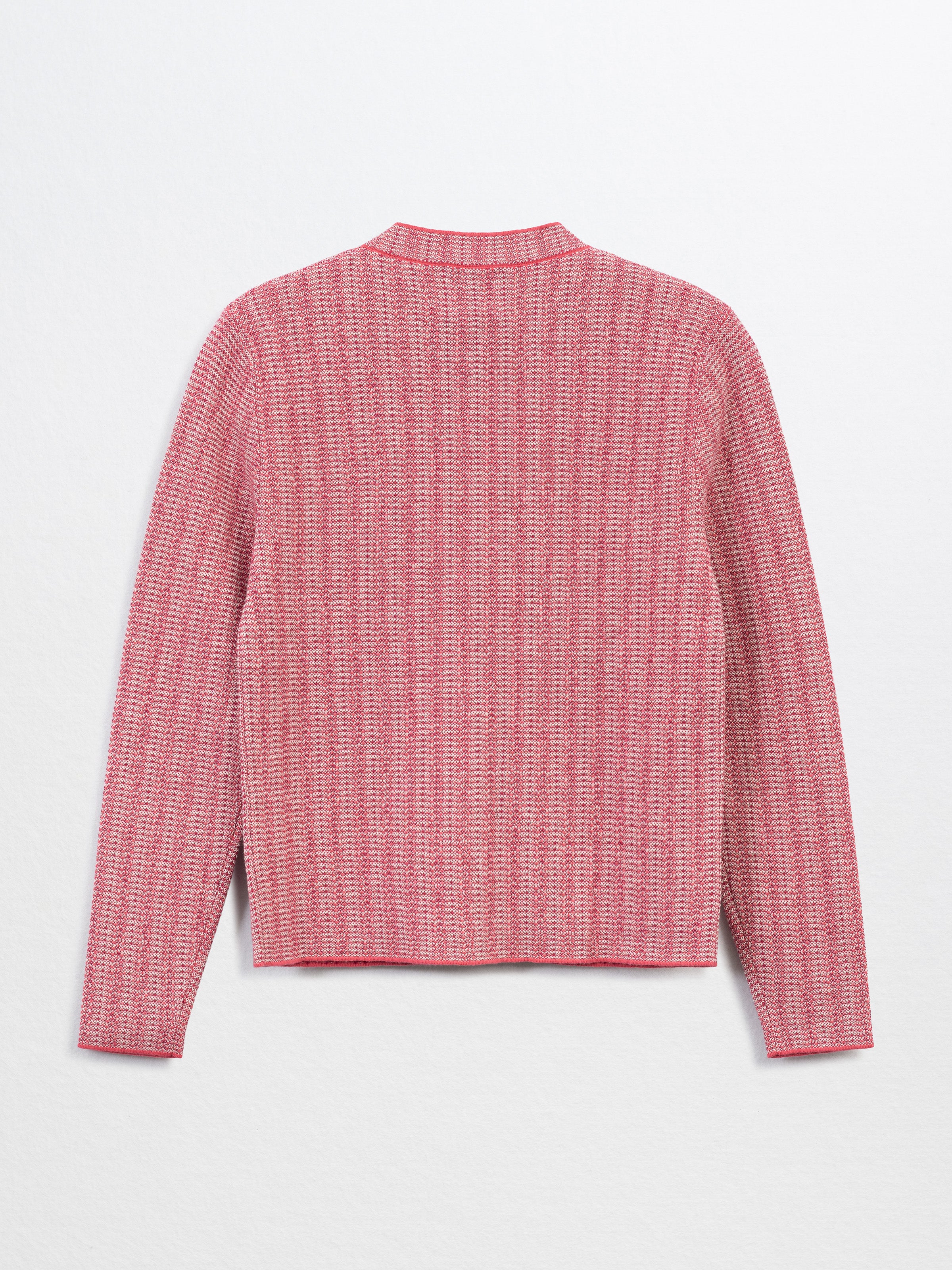 NANNY-Cotton/Cashmere Jacq Cardigan - Red