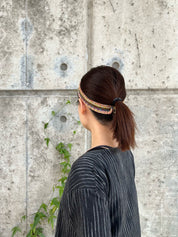MIXED YARN TIE HEADBAND GUACAMOLE (3.5CM)